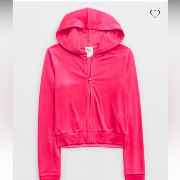 OFFLINE BY AERIE BRIGHT LIGHTS VELOUR CROPPED FULL ZIP HOODIE - Picture 5 of 6